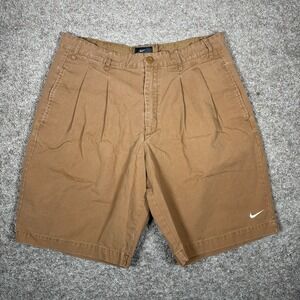 Nike Men's Lifestyle Pleated Chino Dad Golf Shorts Brown DX0643-270 Size 36